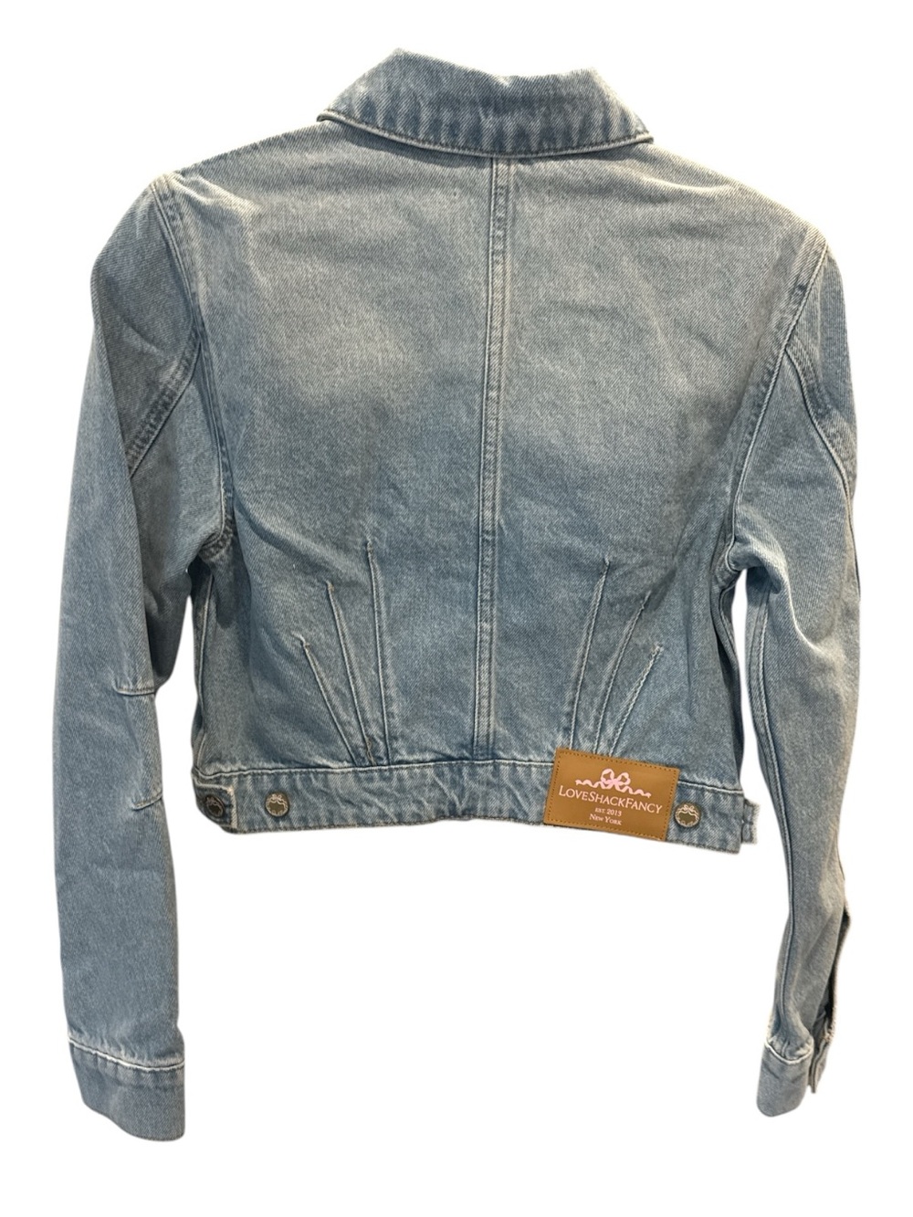 LoveShackFancy Bardot Cherry Denim Jacket - Picture 15 of 15